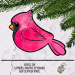 Load image into Gallery viewer, Pink Cardinal Sublimation Design