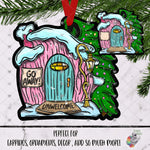 Load image into Gallery viewer, Pink Whimsical Gingerbread House with Tree Design