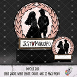 Load image into Gallery viewer, Pink Just Married Light Base Design