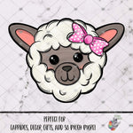 Load image into Gallery viewer, Pink Polka Dot Bow Sheep Head Design