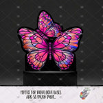 Load image into Gallery viewer, Pink Stained Glass Butterfly Light Base Design