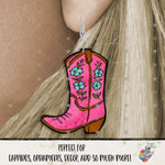 Load image into Gallery viewer, Bright Pink Floral Cowboy Boot Design