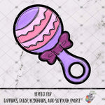 Load image into Gallery viewer, Purple and Pink Baby Rattle Design