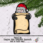 Load image into Gallery viewer, Plaid Santa Scroll Design