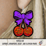 Load image into Gallery viewer, Pumpkin Cherries with Halloween Bow Design
