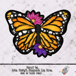 Load image into Gallery viewer, Pink and Purple Flower with Monarch Butterfly Design