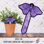 Load image into Gallery viewer, Purple Moth Garden Stake Design