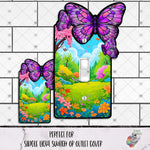 Load image into Gallery viewer, Purple Stained Glass Butterfly Outlet Cover Design