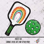 Load image into Gallery viewer, Rainbow Green Pickleball Paddle Design