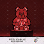 Load image into Gallery viewer, Red Bow Teddy Bear Light Base Design