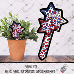 Load image into Gallery viewer, Patriotic Leopard Trio Star Garden Stake Design