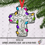 Load image into Gallery viewer, Bright Neon Christmas Lights Cross Design