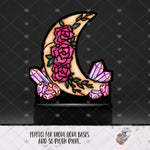 Load image into Gallery viewer, Boho Rose Moon and Gem Light Base Design