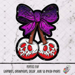 Load image into Gallery viewer, Skull Cherries with Halloween Bow Design