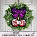 Load image into Gallery viewer, Skull Cherries with Halloween Bow Design