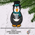 Load image into Gallery viewer, Snowflake Penguin Sign Sublimation Design