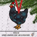 Load image into Gallery viewer, Snowflake Chicken with Sant Hat Design