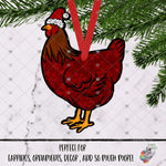 Load image into Gallery viewer, Rhode Island Red Chicken with Sant Hat Design