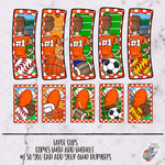 Load image into Gallery viewer, Orange Sports Mom Hair Clip Design Vol 1