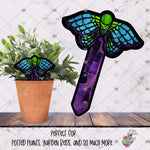 Load image into Gallery viewer, Stained Glass Moth Garden Stake Design