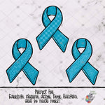 Load image into Gallery viewer, Teal Awareness Ribbon Design Bundle