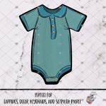 Load image into Gallery viewer, Teal Button Down Baby Bodysuit Design