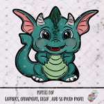 Load image into Gallery viewer, Teal Baby Dragon Design