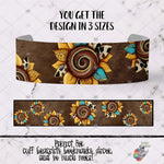 Load image into Gallery viewer, Teal Sunflower Cuff Bracelet Design