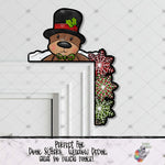 Load image into Gallery viewer, Teddy Bear Snowflake Corner Sitter Design