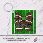 Load image into Gallery viewer, Trojans Football Coquette Bow Square Design