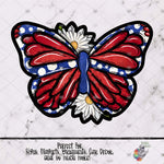 Load image into Gallery viewer, White Flower and Patriotic Monarch Butterfly Design