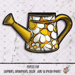 Load image into Gallery viewer, Yellow Daisy Watering Can Design