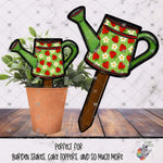Load image into Gallery viewer, Strawberry Watering Can Garden Stake Design