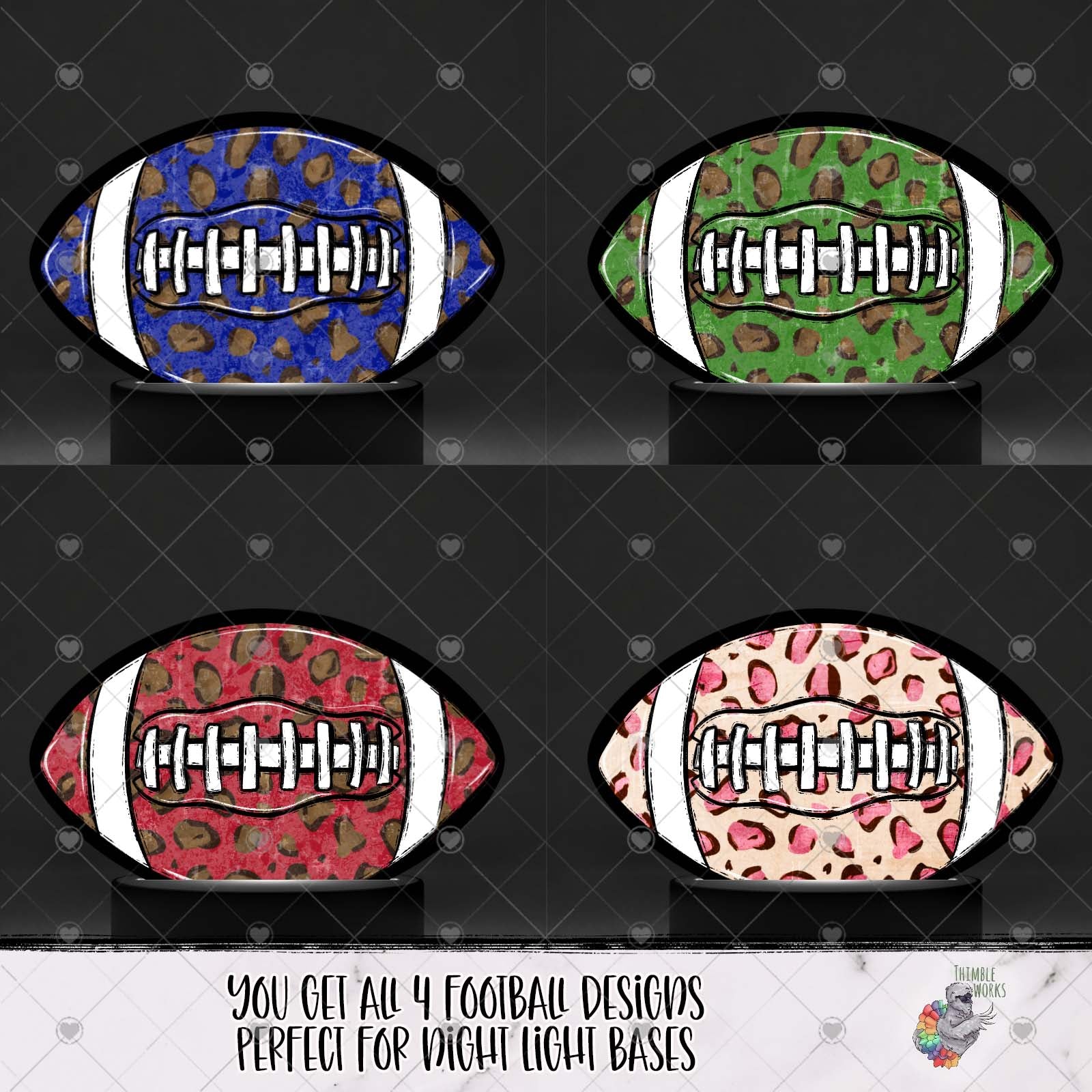 Leopard Football Light Base Design Bundle 1