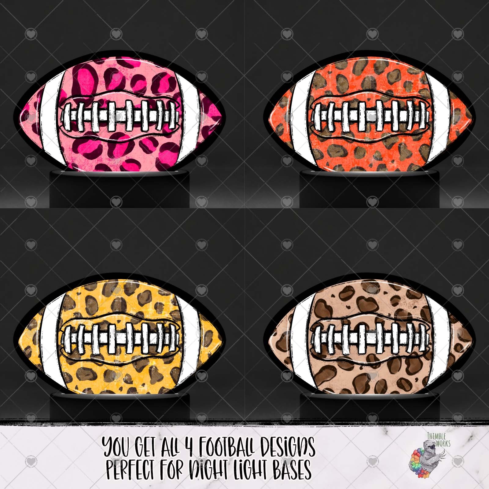 Leopard Football Light Base Design Bundle 2
