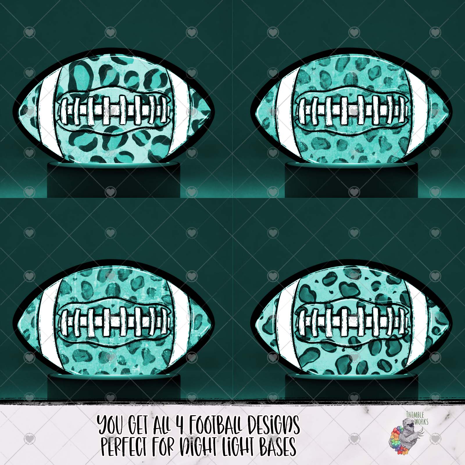 Leopard Football Light Base Design Bundle 2