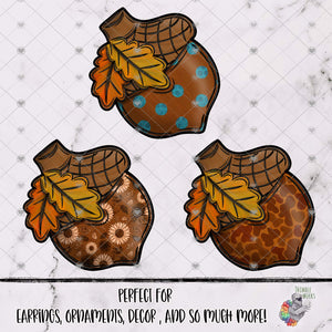 Polka Dot Fall Acorn Design Bundle
