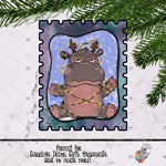 Load image into Gallery viewer, Grumpy Hipppo Stamp Design
