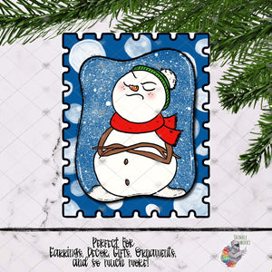 Grumpy Snowman Stamp Design