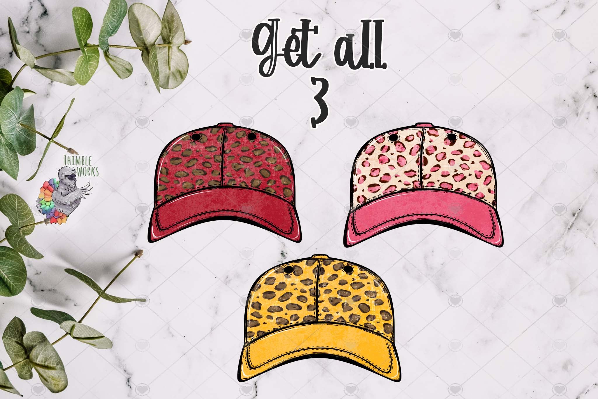 Distressed Leopard Baseball Cap Design Bundle