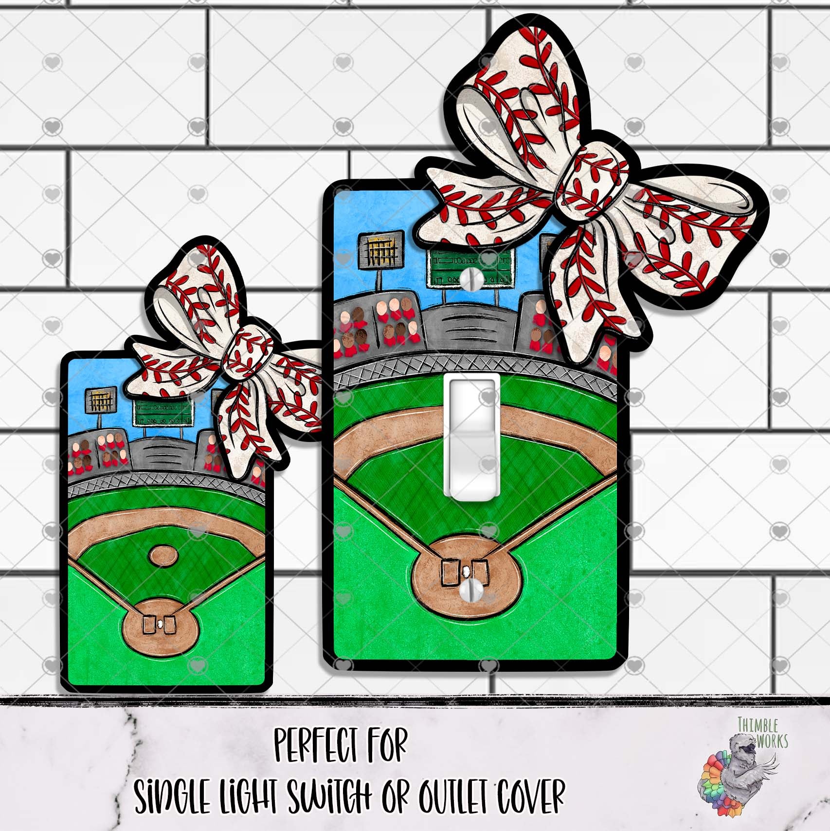 Baseball Bow Outlet Cover Design