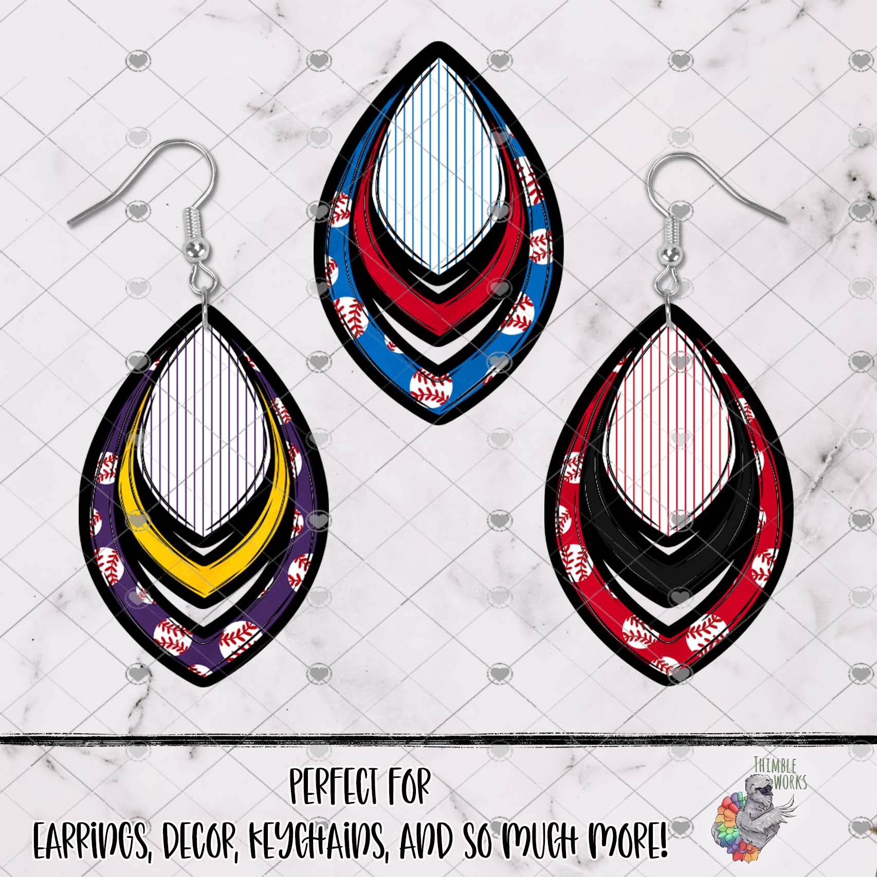 Baseball Open Teardrop Design Bundle