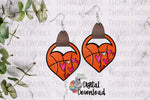 Load image into Gallery viewer, Basketball Heart Leather Earring Sublimation Design
