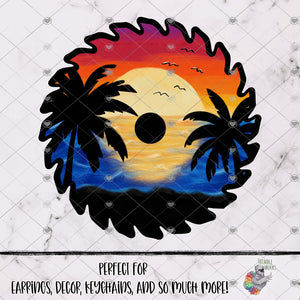Beach Sunset Saw Blade Design