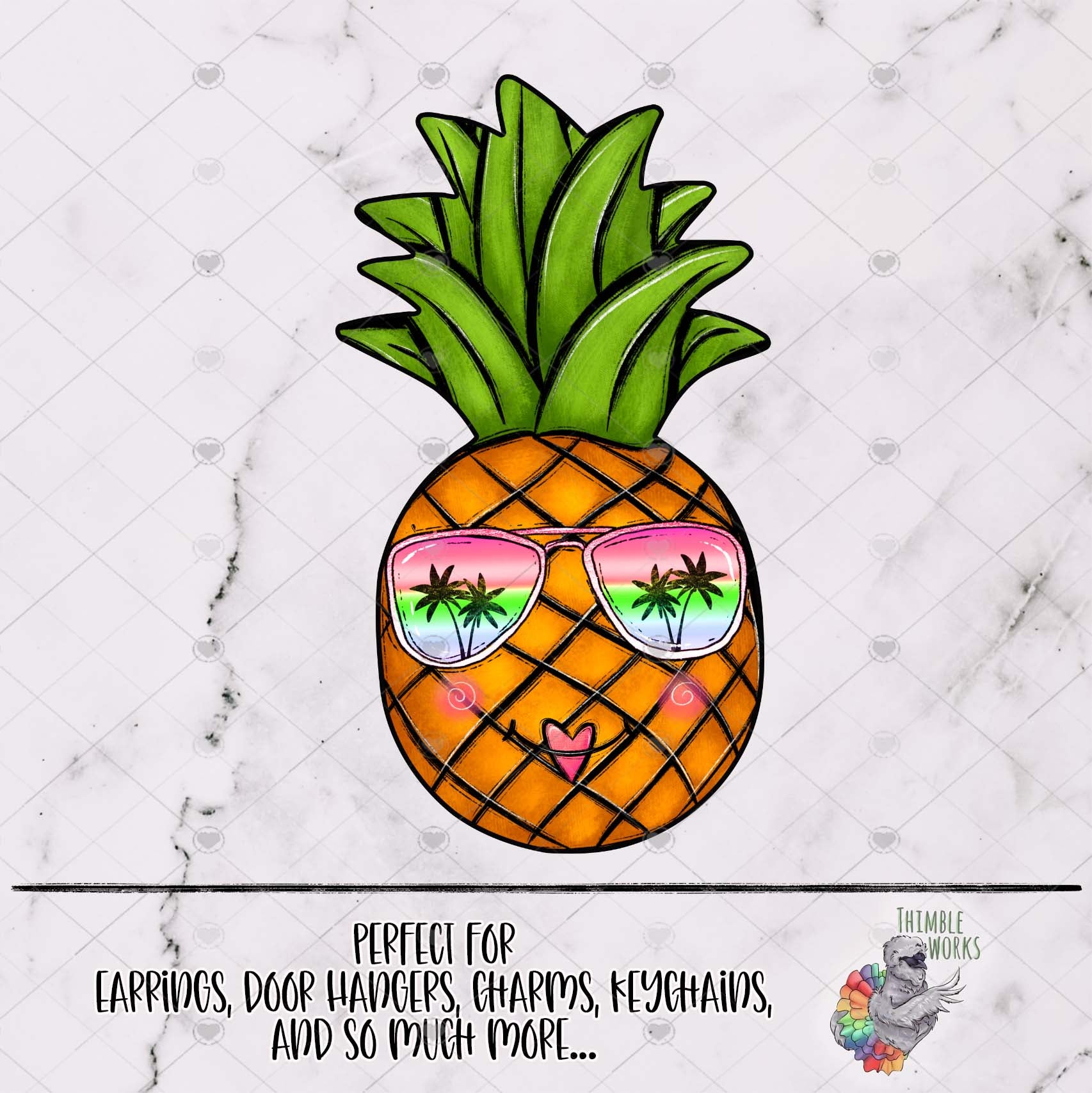 Beach Pineapple Sublimation Design