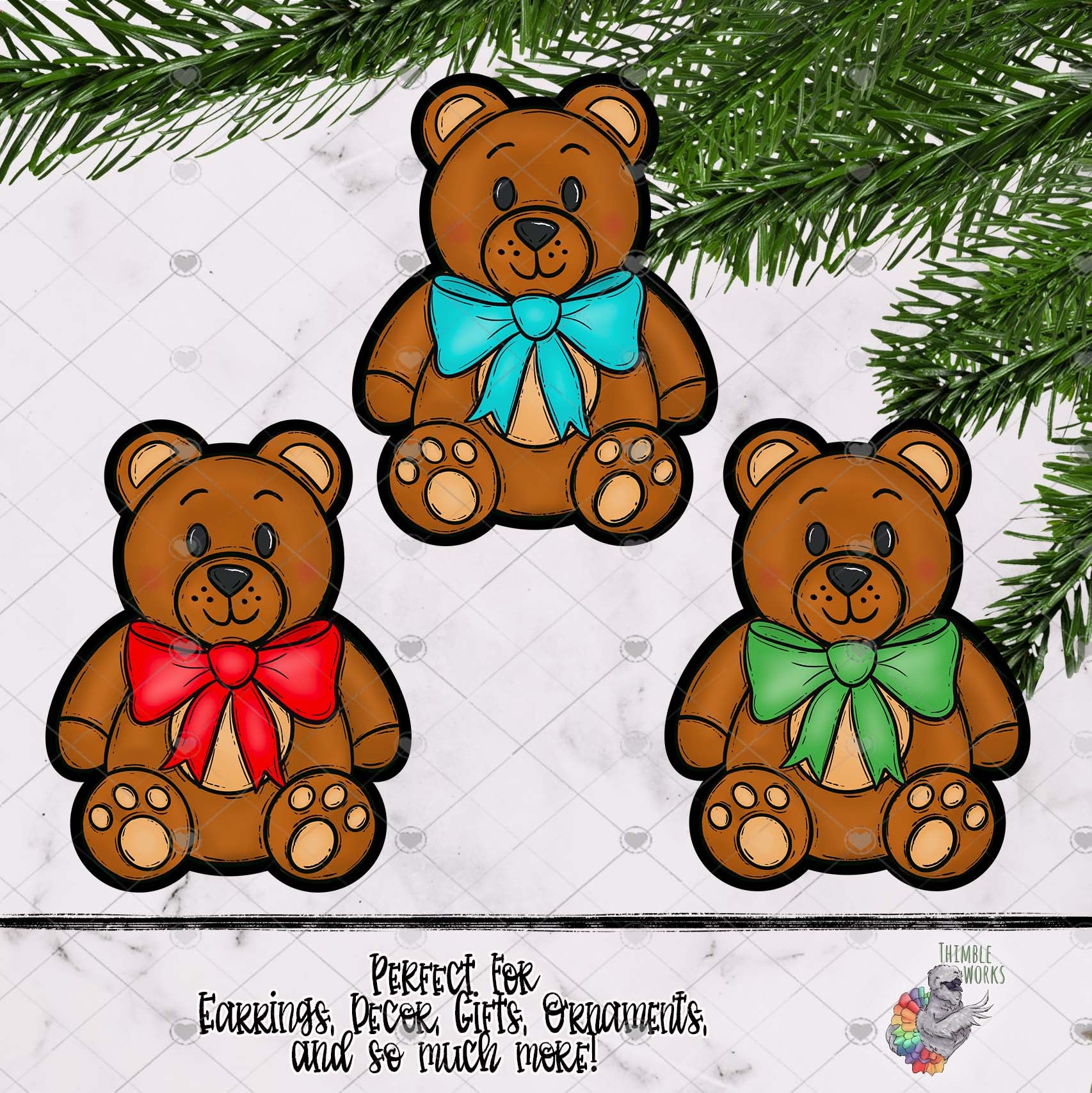 Gift Bow Teddy Bear Design Bundle