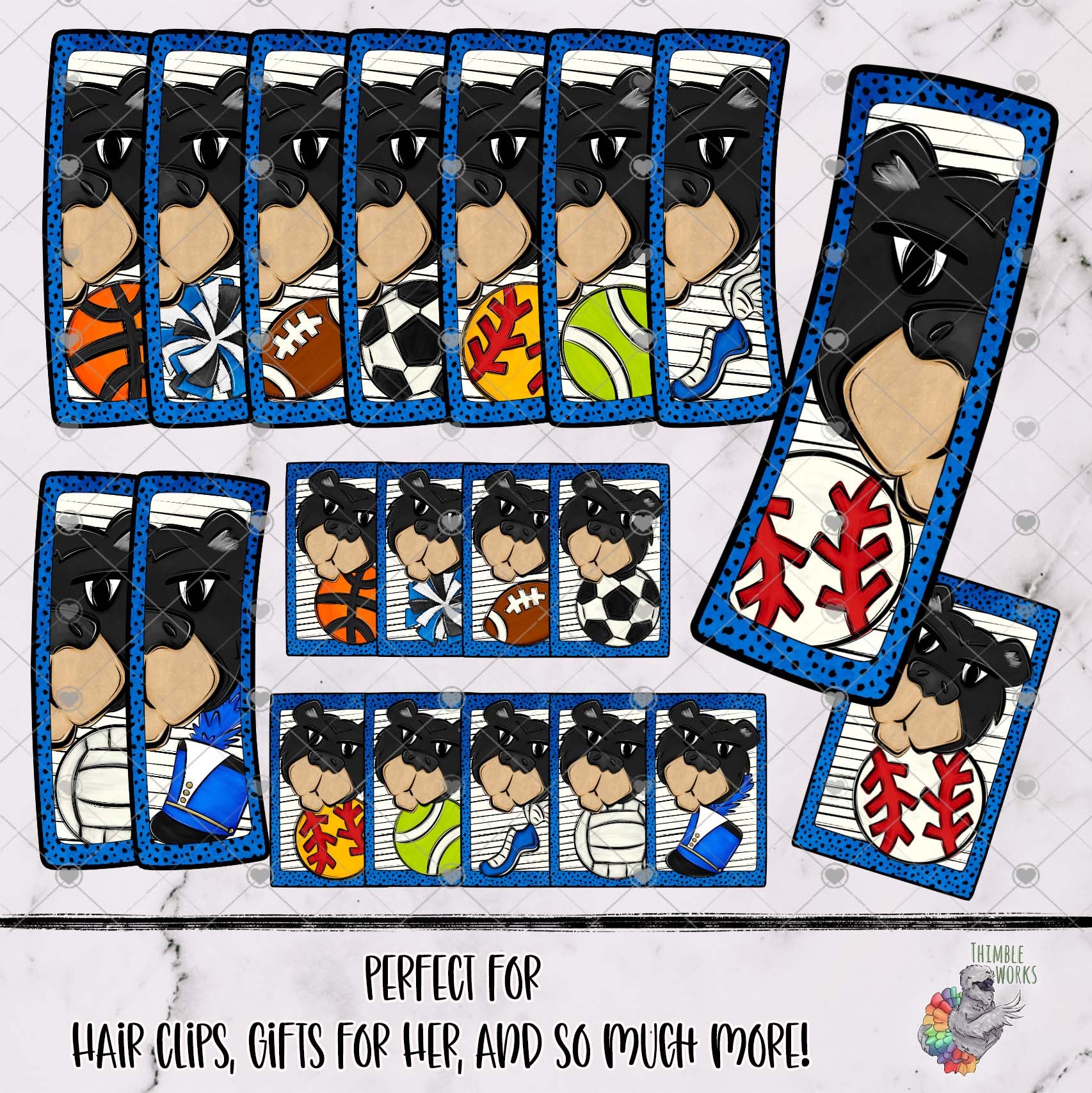 Bearcats Sports Hair Clip Design Bundle