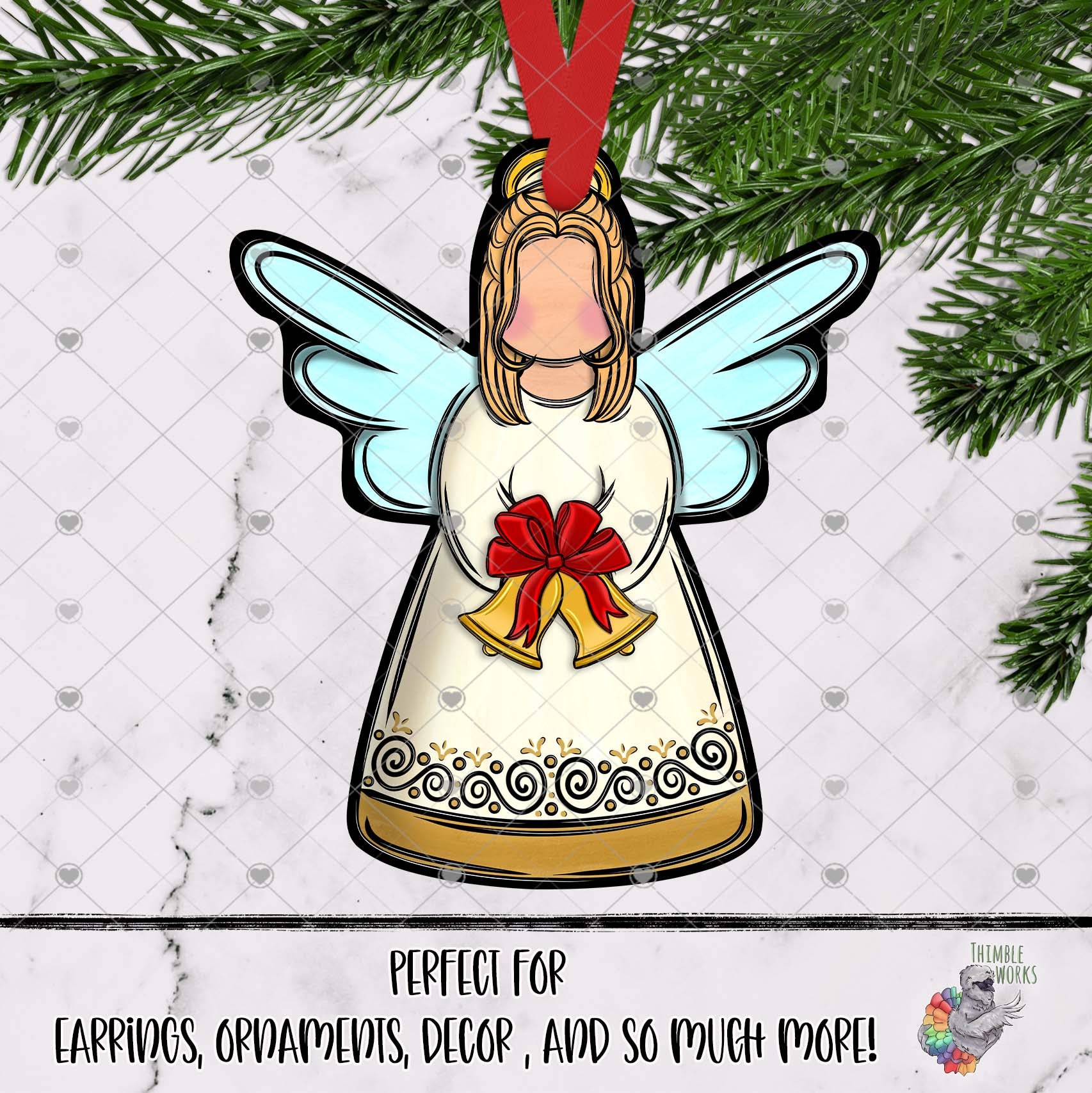 Christmas Bells Golden Angel Design