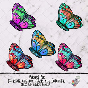 Bi-Colored Stained Glass Butterfly Design Bundle