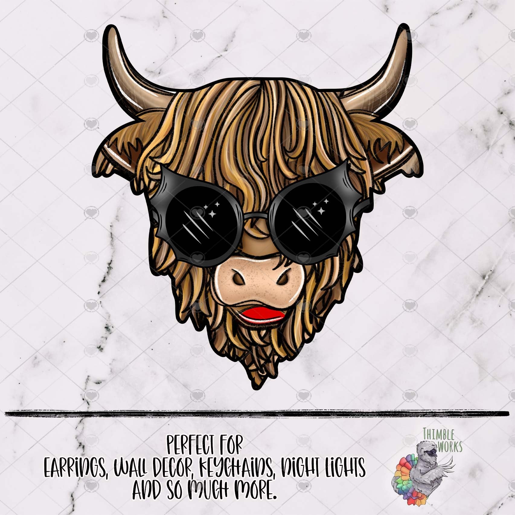 Halloween Highland Cow Sublimation Design